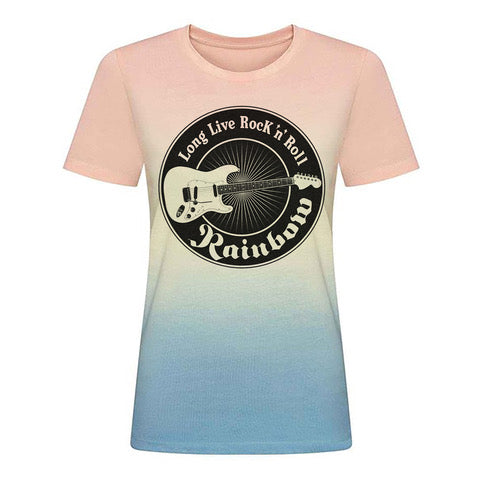 Long Live Guitar Pastel Dip Tie Dye T Shirt