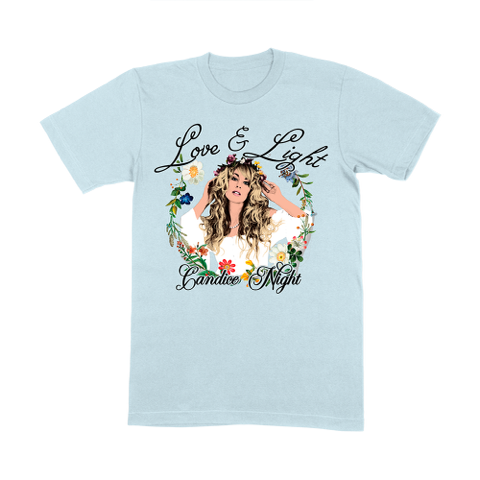 Candice Night - Love & Light Sky Vintage Organic Blue T-Shirt